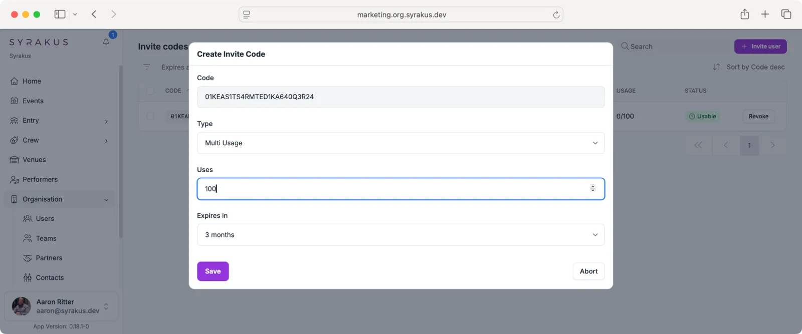 Invite Codes